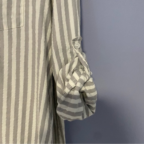 Victoria’s Secret Women’s PJ Set Sz Small Gray & White Striped silver - Picture 10 of 11